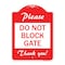 Signmission Designer Series Sign Please Do Not Block Gate, Red & White Aluminum Sign, 18" x 24", RW-1824-23281 A-DES-RW-1824-23281 - alternate 1